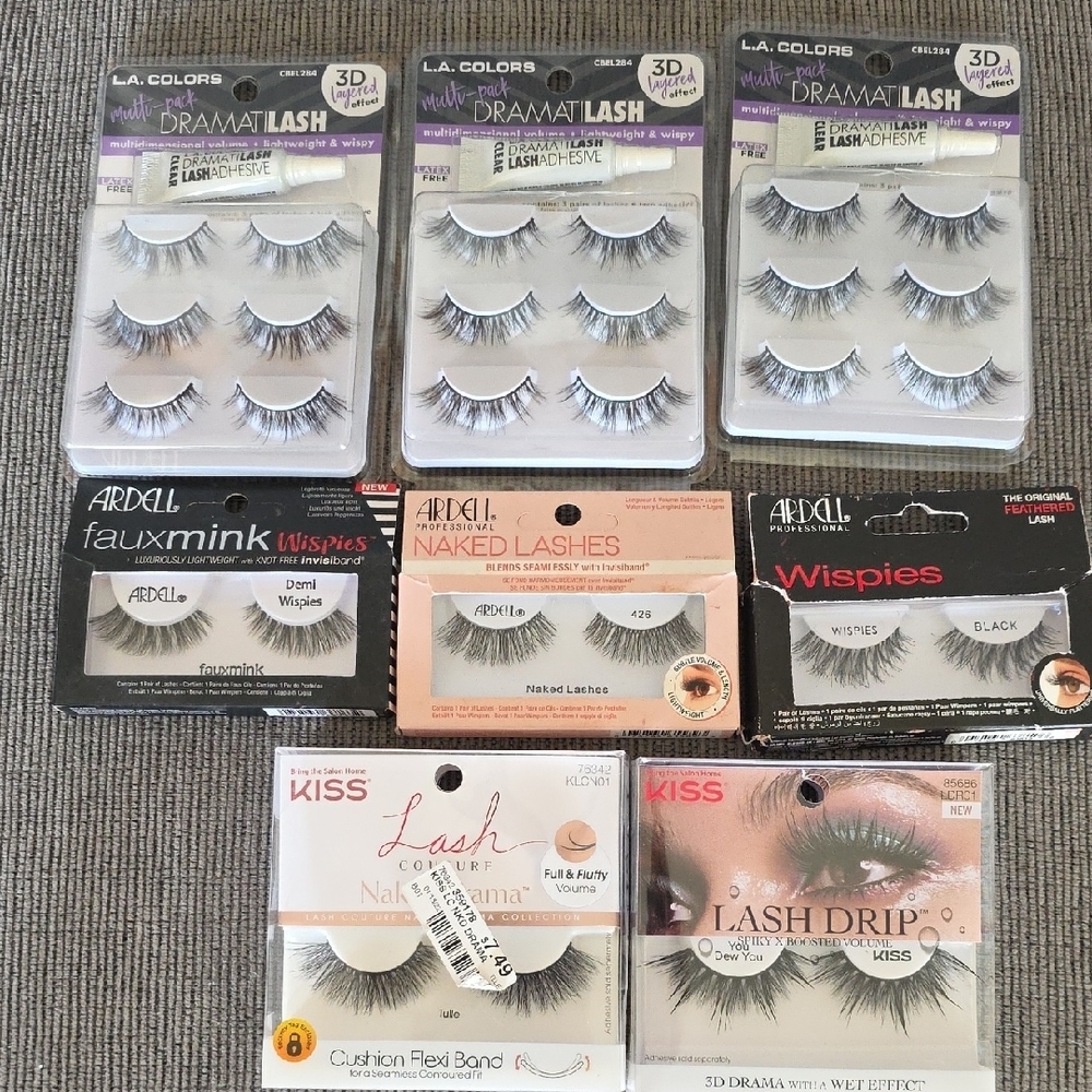 L.A. Colors Drama Lash, Kiss, And Ardell  Eyelash Collection, New, 8 Packs. - Picture 12 of 12